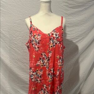 Floral Red Sleeveless top